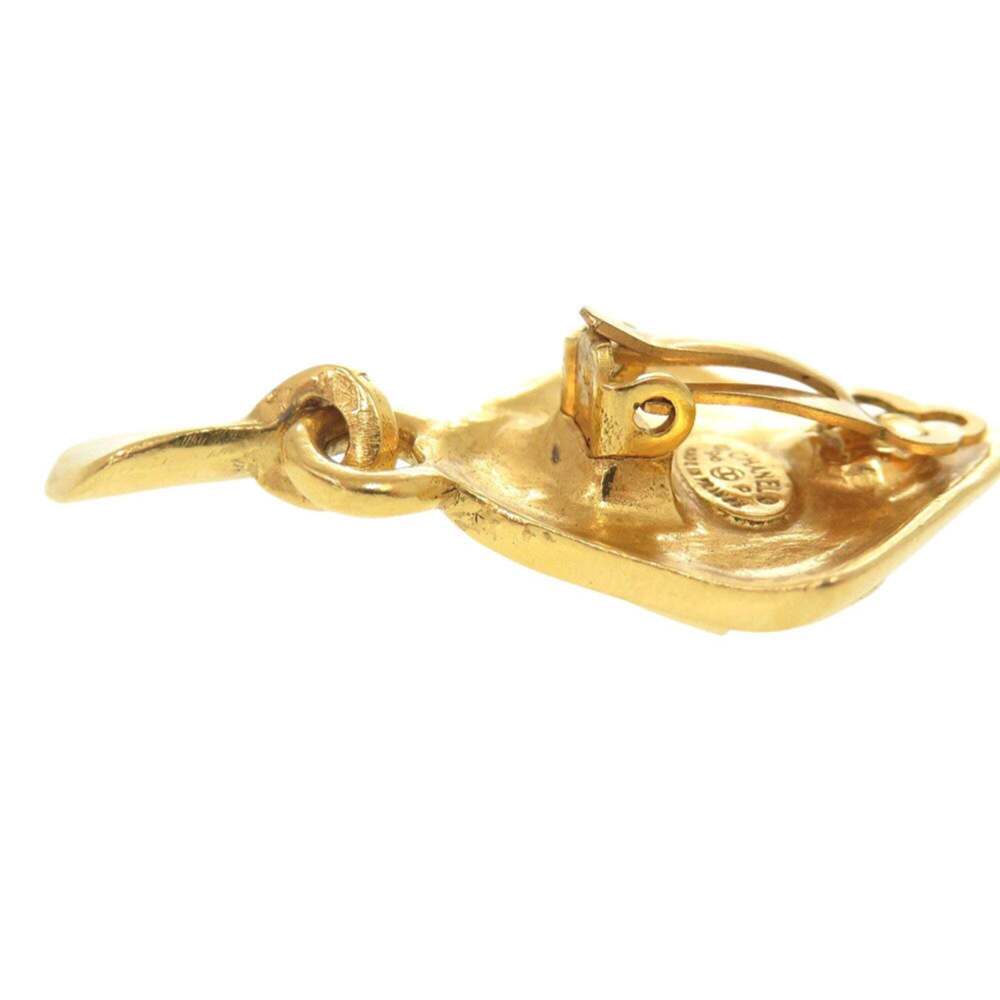 CHANEL Authentic Vintage Gold Logo Earrings - Picture 7 of 10